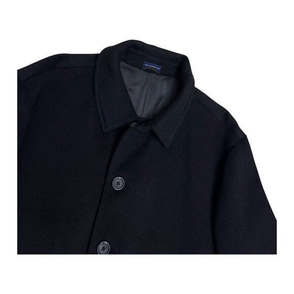 STAFFORD Wool Blend Luxury Designer Black Business Casual Pea Coat Mens XL - 46R - Picture 2 of 7